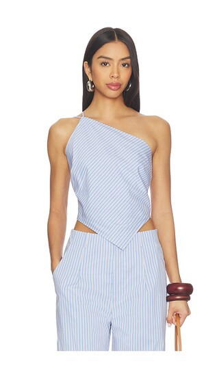Line & Dot x REVOLVE Claudine Asymmetrical Top in Blue. - size S | Revolve Clothing (Global)