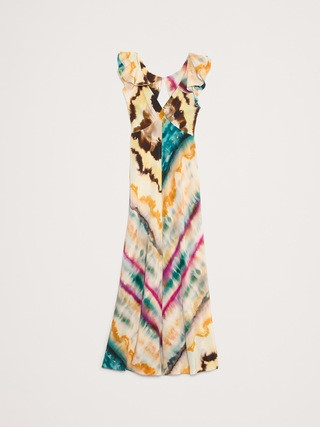 Matte Silk Open-Back Maxi Dress | Banana Republic (US)