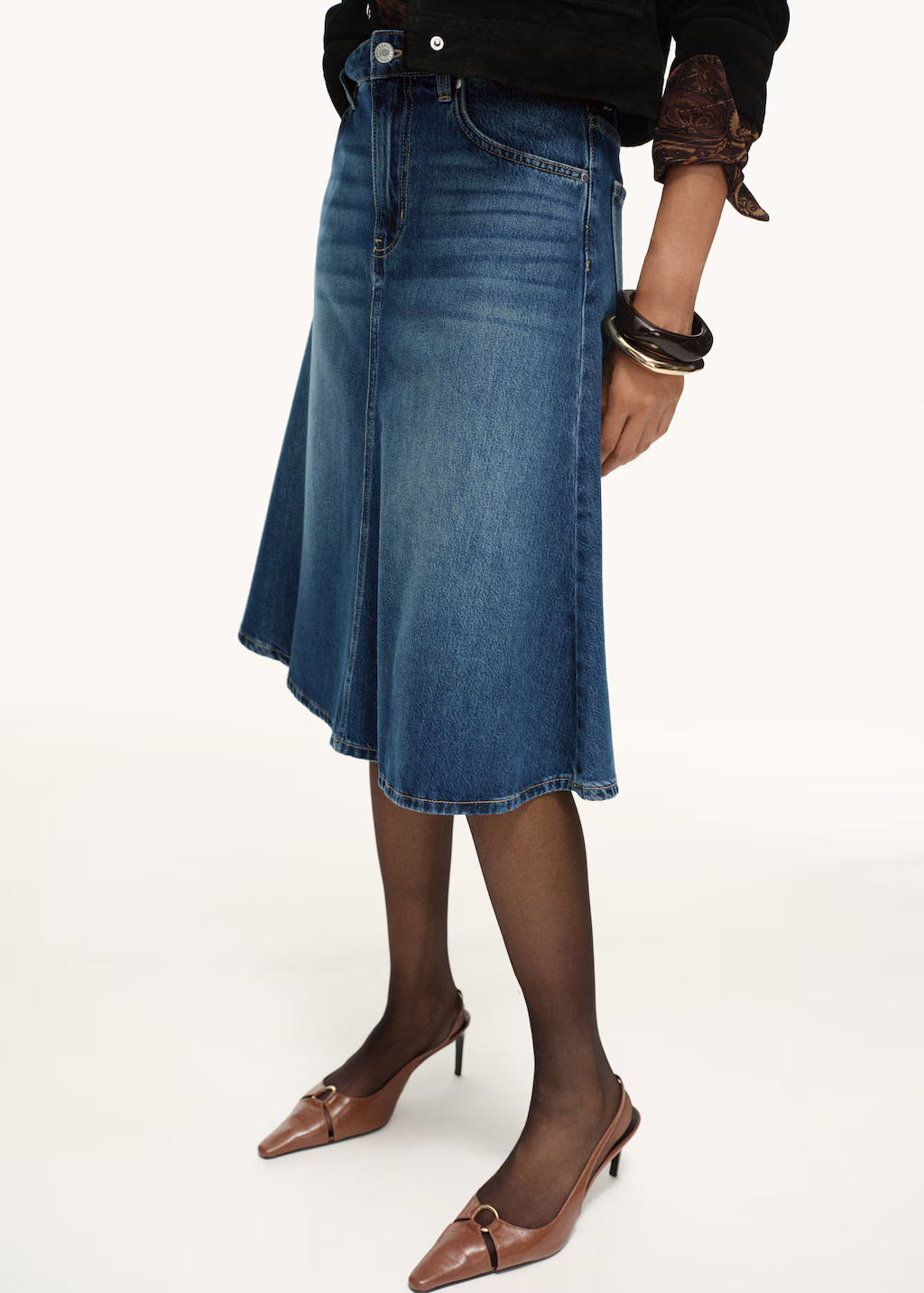 Midi denim skirt - Women | MANGO USA | Mango (US/MX/AU)