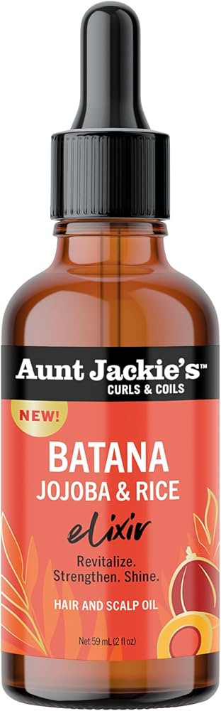 Aunt Jackie's Curls & Coils Batana, Jojoba & Rice Elixir Hair and Scalp Oil, 2 fl oz - Revitalize... | Amazon (US)