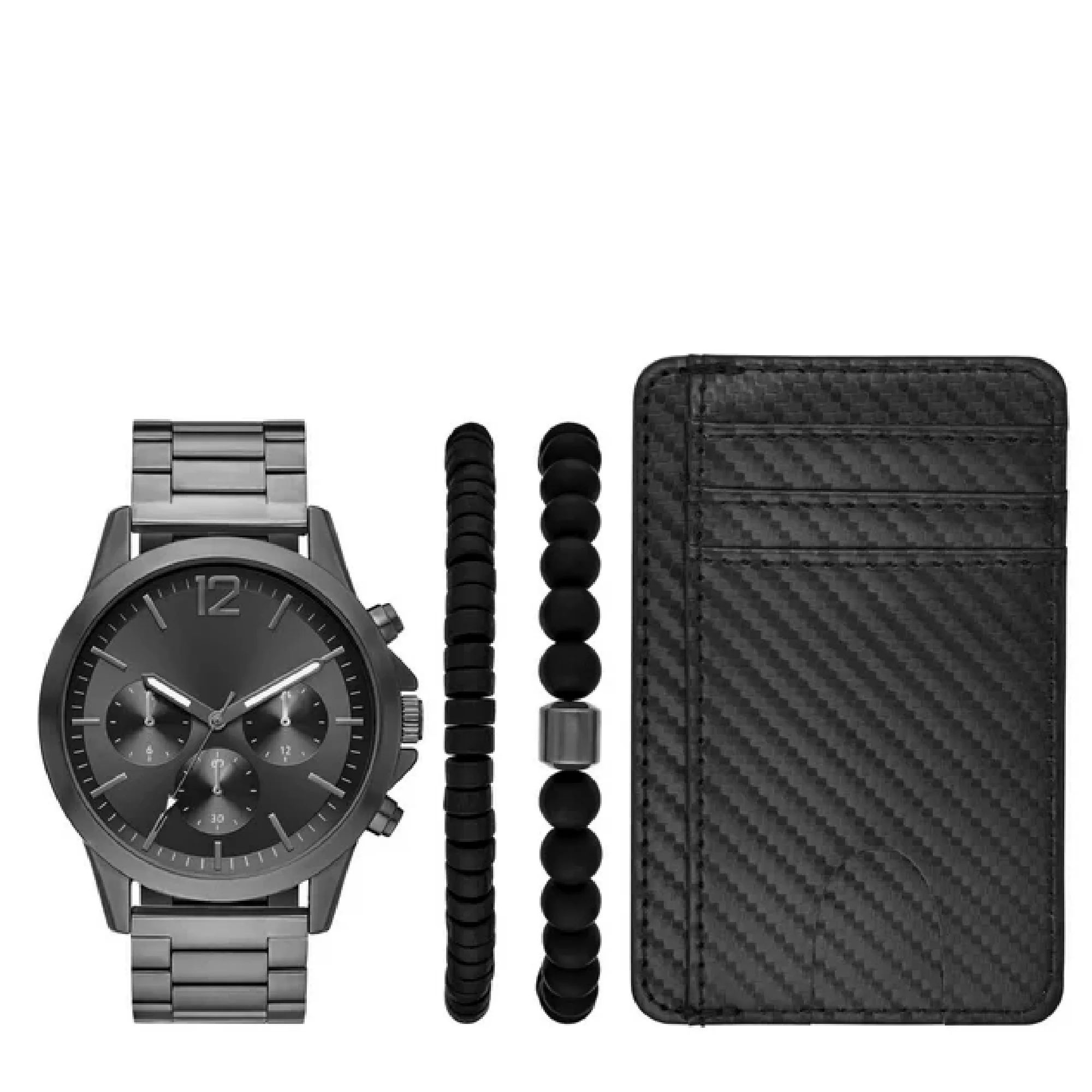 Folio FMDAL1209 Men's Watch Gift Set; Gunmetal Tone Bracelet Watch, Sunray Dial with Black Textur... | Walmart (US)