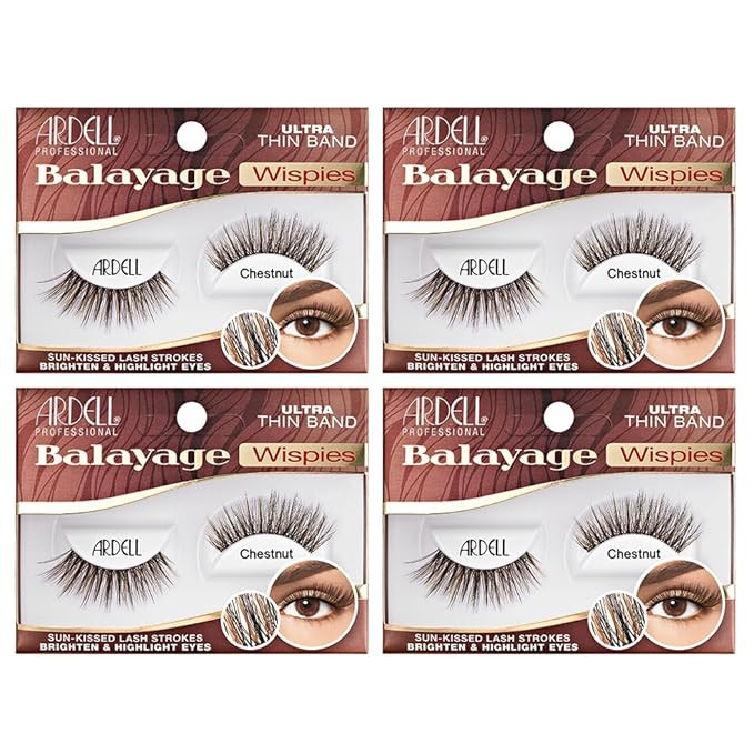 Ardell Balayage Wispies False Eyelashes - Chestnut, Ultra Thin Band, Natural Wispy Lashes, 4 Pack | Amazon (US)