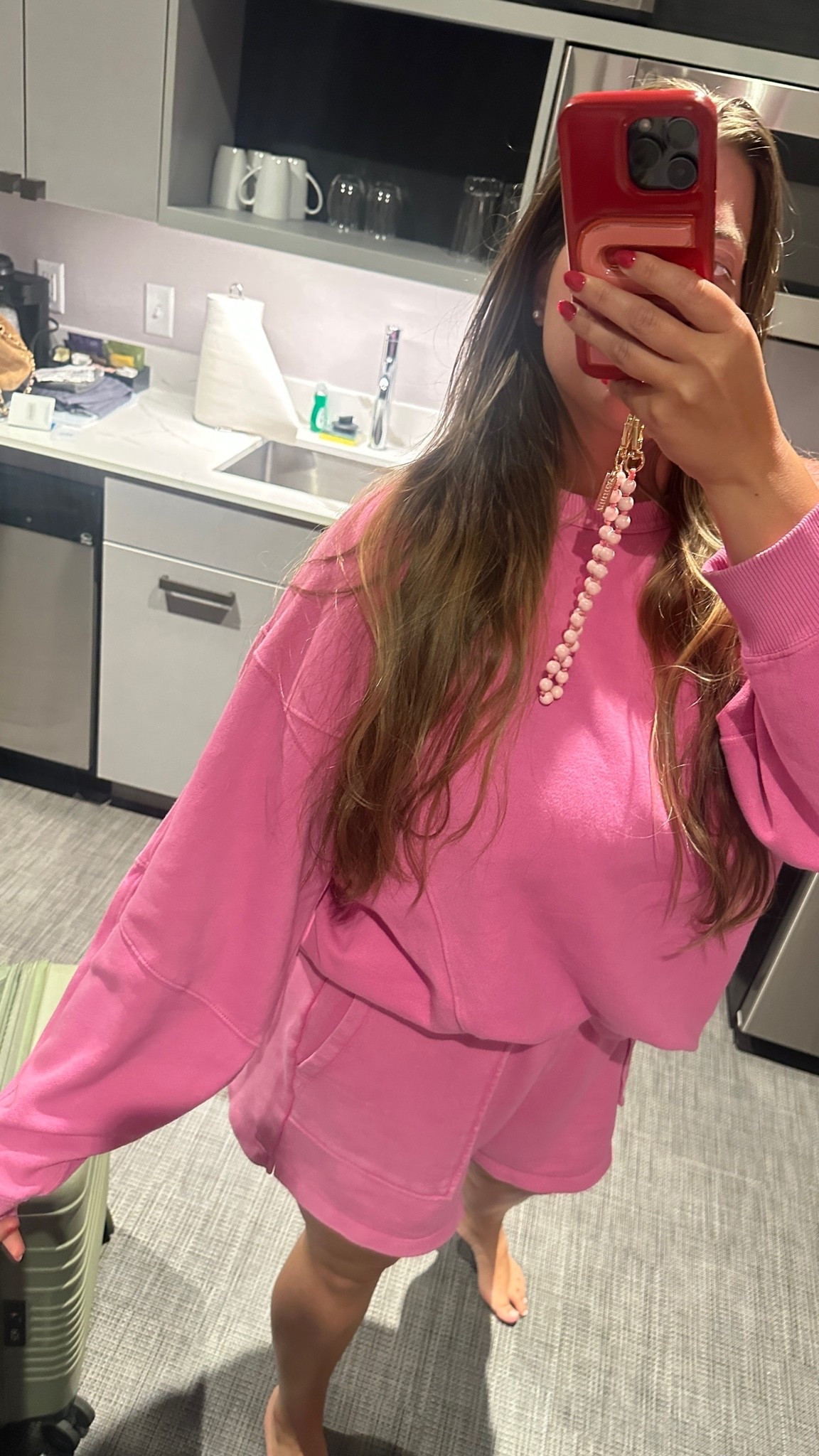 Rainy day. Traveling outfit!!! Been reaching for these shorts with a tank top on days when it’s way too hot for the sweatshirt! (Size Large in both)

#LTKdayinmylife #LTKootd