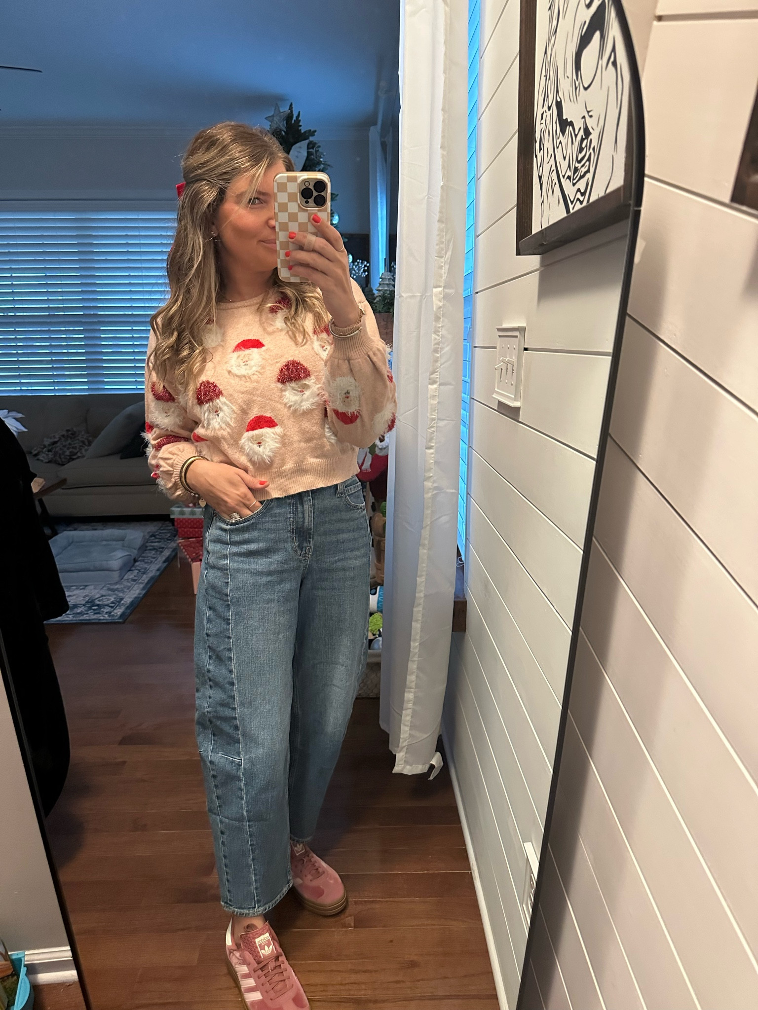 My festive look for a classroom Christmas party 
Sweater and bow is from my shop Bellisimabyash.com 

#LTKHoliday #LTKStyleTip #LTKSeasonal