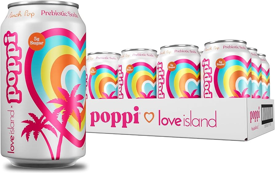 Poppi Prebiotic Soda, Sparkling Water & Fruit Juice, Punch Pop, 12 Oz, 12 Pack | Amazon (US)
