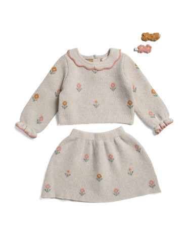 Infant Girls 2pc Floral Sweater And Skirt Set | TJ Maxx