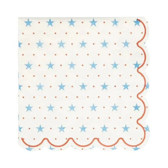 Red White Blue Star Cocktail Napkins 24ct Americana Patriotic 4th July - Walmart.com | Walmart (US)