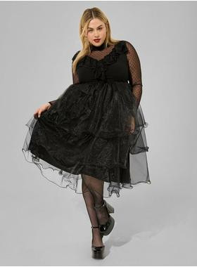 Tiered Mock Neck Midi Dress | Torrid (US & Canada)