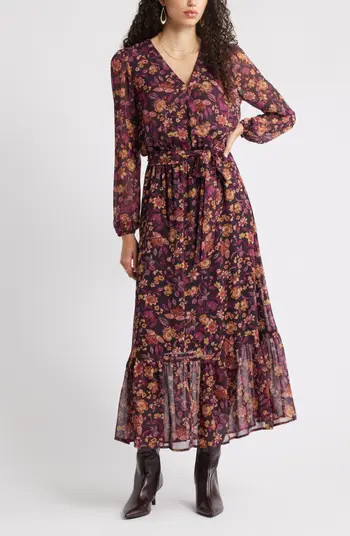 Long Sleeve Faux Wrap Dress | Nordstrom