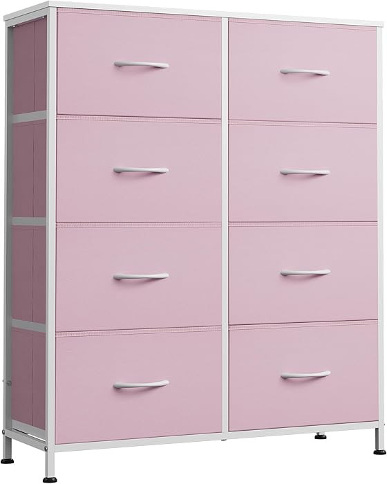 WLIVE Fabric Dresser for Bedroom, Tall Dresser with 8 Drawers, Storage Tower with Fabric Bins, Do... | Amazon (US)