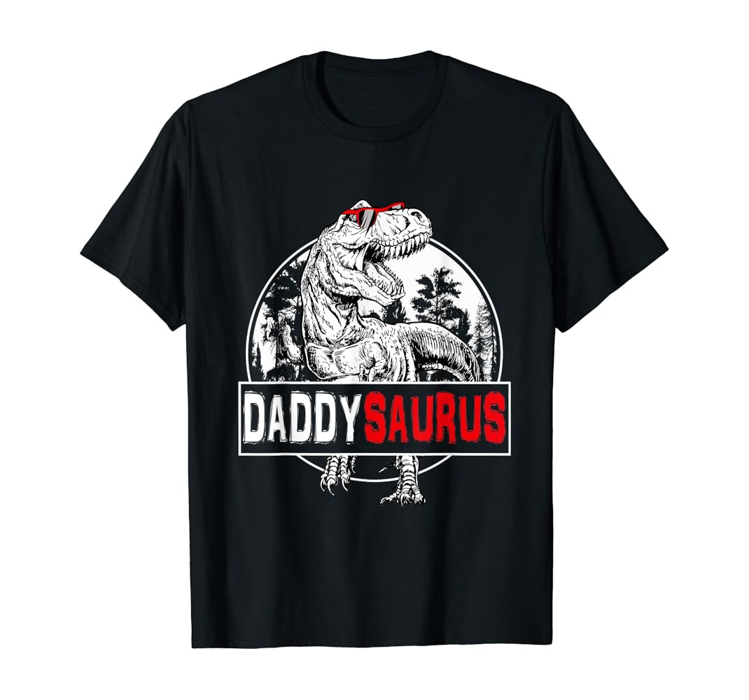 Daddysaurus T rex Dinosaur Funny DaddySaurus Family Matching T-Shirt | Amazon (US)