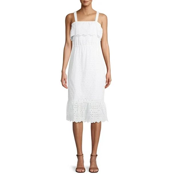 Time and Tru Women's Eyelet Dress | Walmart (US)