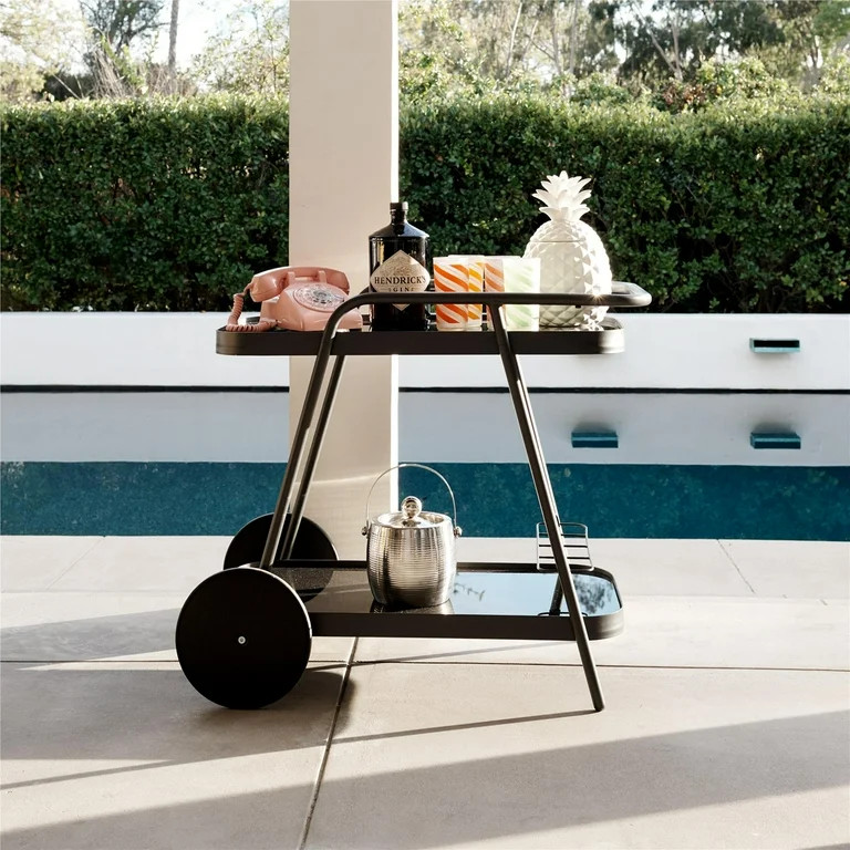 Novogratz Poolside Collection, Barbie Outdoor Bar Cart, Aluminum, Charcoal - Walmart.com | Walmart (US)