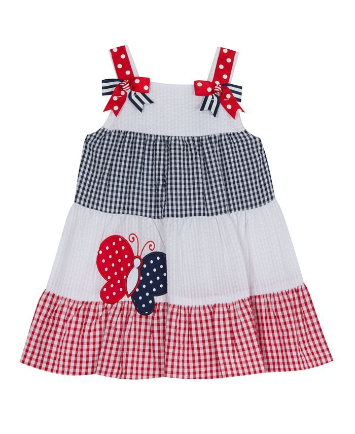 Rare Editions Baby Girls Colorblock Seersucker Dress with Butterfly Applique & Reviews - Dresses ... | Macys (US)