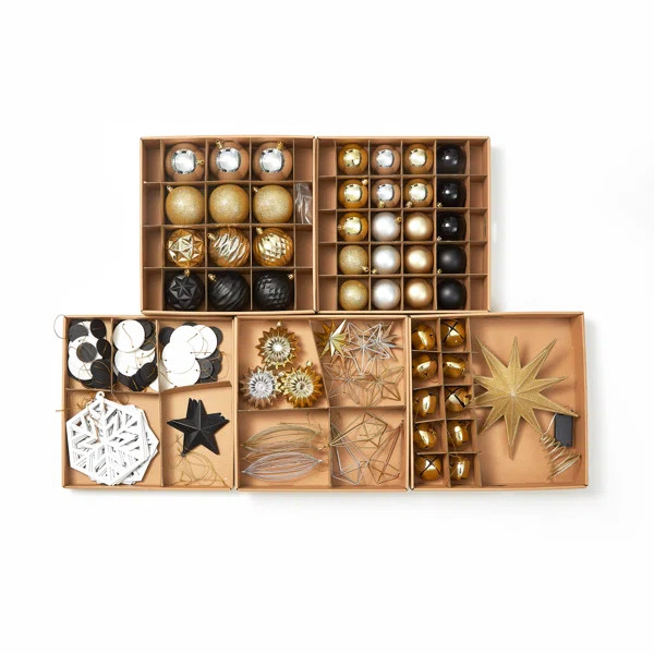 107 Piece Holiday Shaped Ornament Set | Wayfair Professional