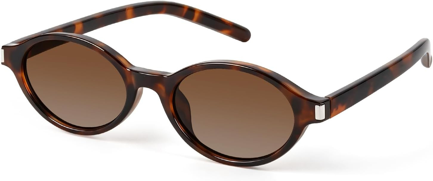 DrRelax Retro Oval Sunglasses Womens Trendy 90s Small Vintage Sun glasses | Amazon (US)