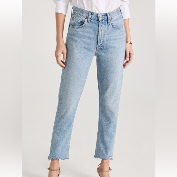 Agolde Riley High Rise Straight Crop Jeans in Zephyr Wash | Poshmark