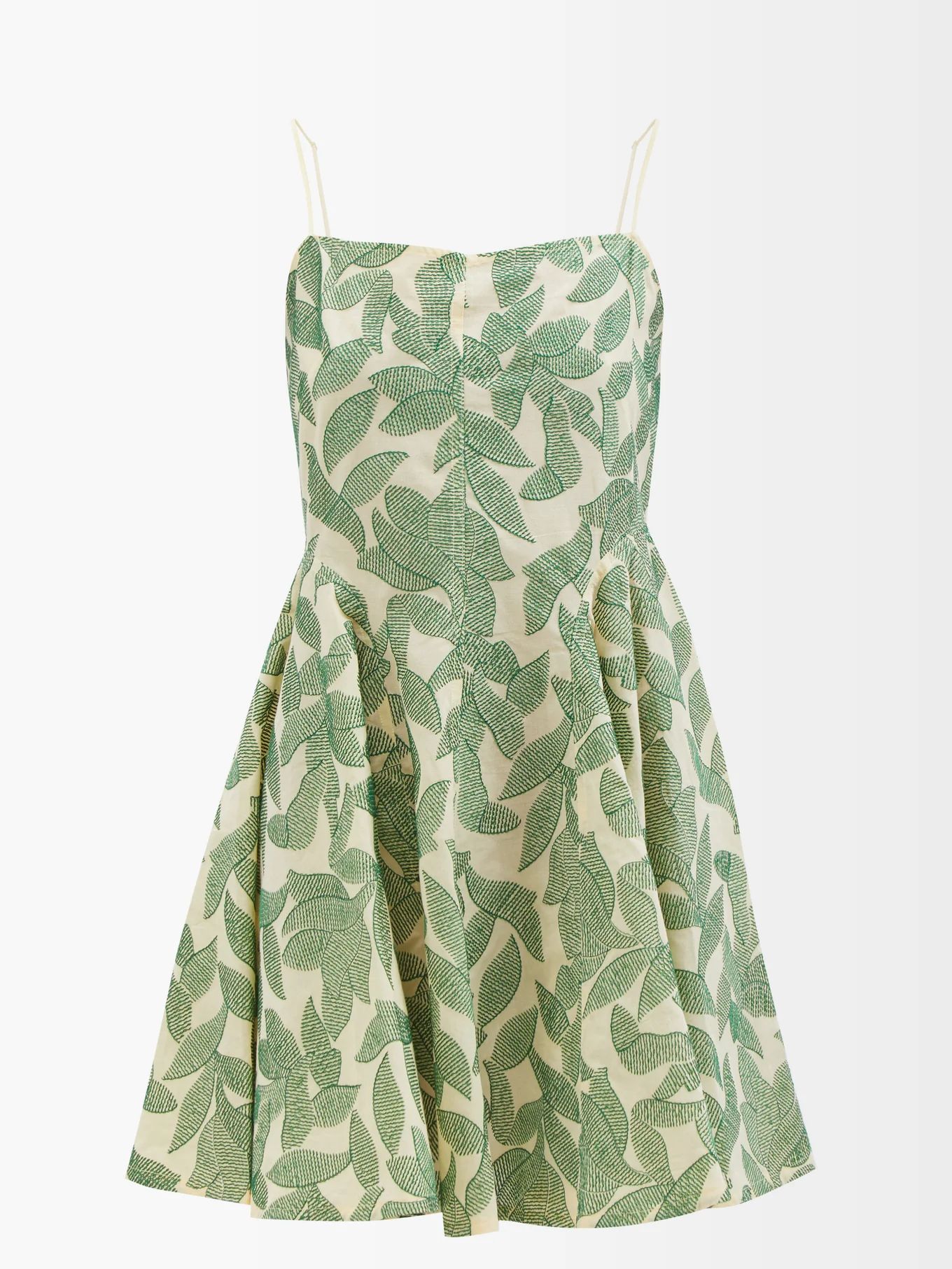 Alma leaf-embroidered cotton-voile dress | Three Graces London | Matches (US)