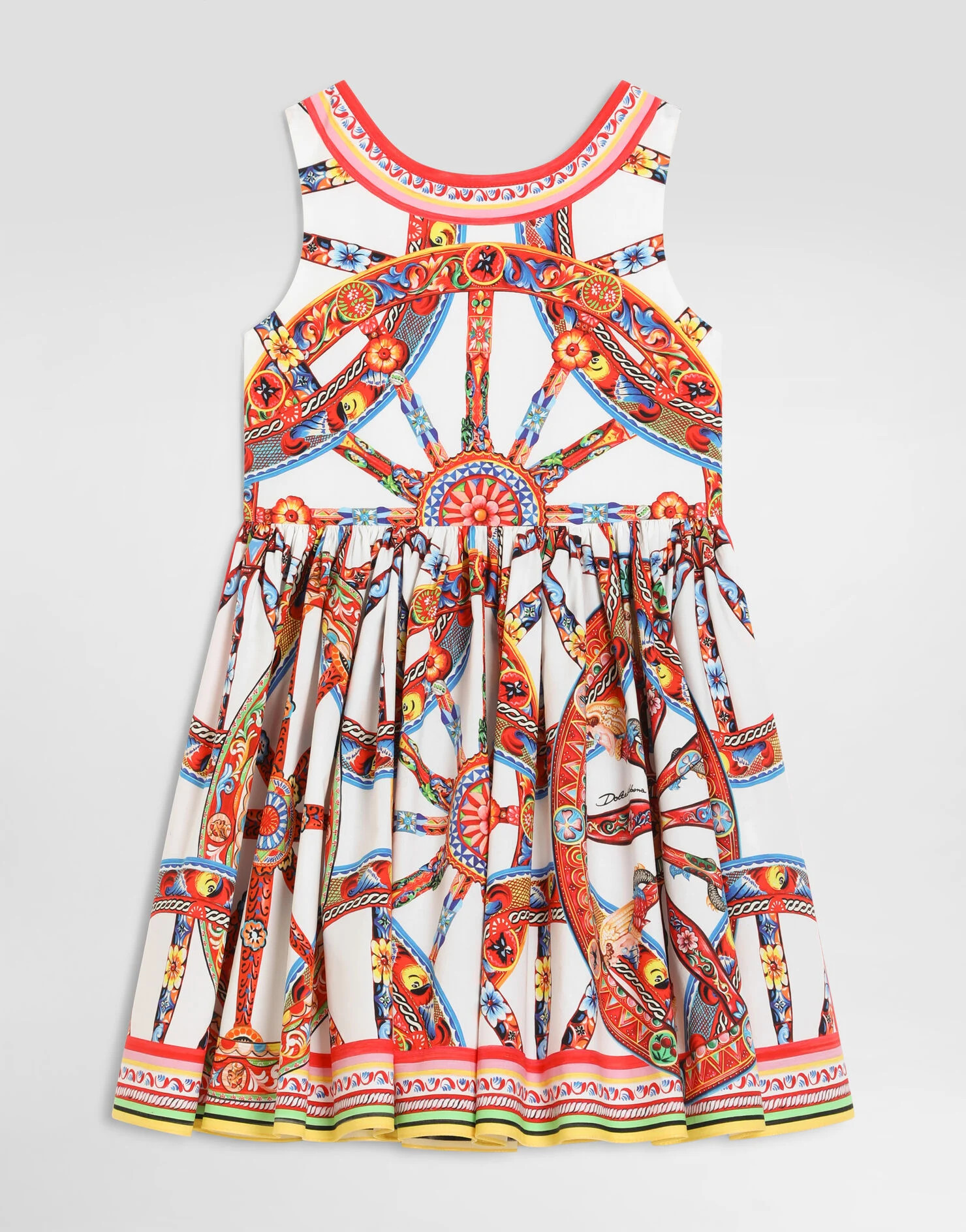 Carretto-print poplin dress | Dolce & Gabbana US