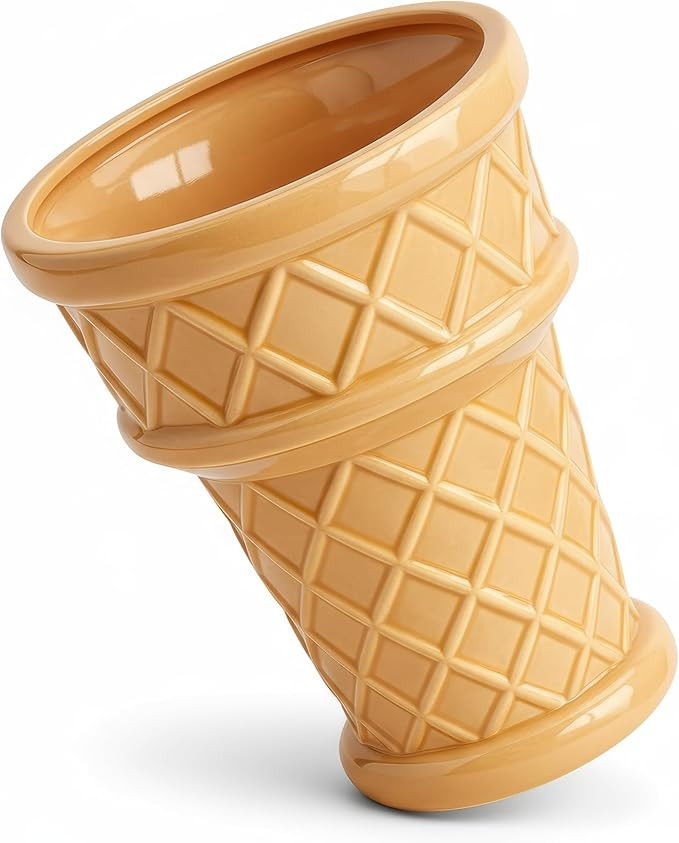 Fun&Unique Ice Cream Cone Flower Planter Charming 7inch tall x 3.5inchbottomwide x 5.3inchupperwi... | Amazon (US)