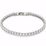 Amazon Essentials 14K Gold Plated or Sterling Silver Plated Cubic Zirconia Tennis Bracelet 7.5" | Amazon (US)