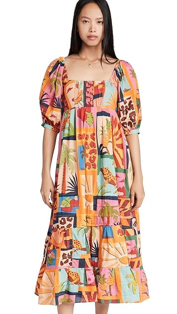 Tropical Collage Midi Dress | Shopbop