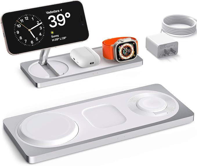 3-in-1 Charging Station for Apple Devices: used for iPhone and Watch Charging Station with Magsaf... | Amazon (US)