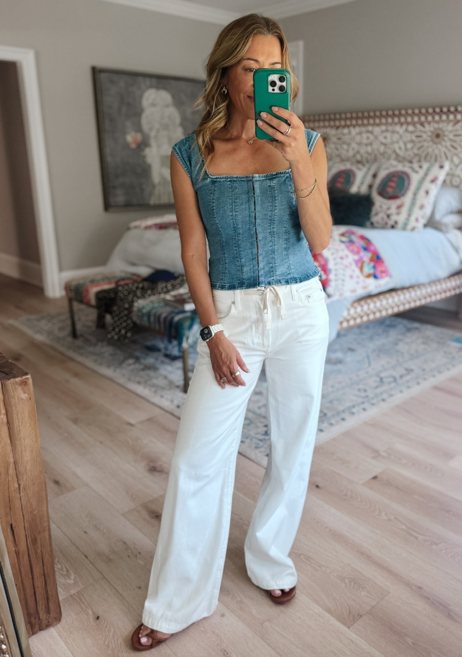 I think I just found the cutest denim top....actually I know I just found the cutest denim top!  

 #LTKgrwm #LTKootd #LTKSeasonal
