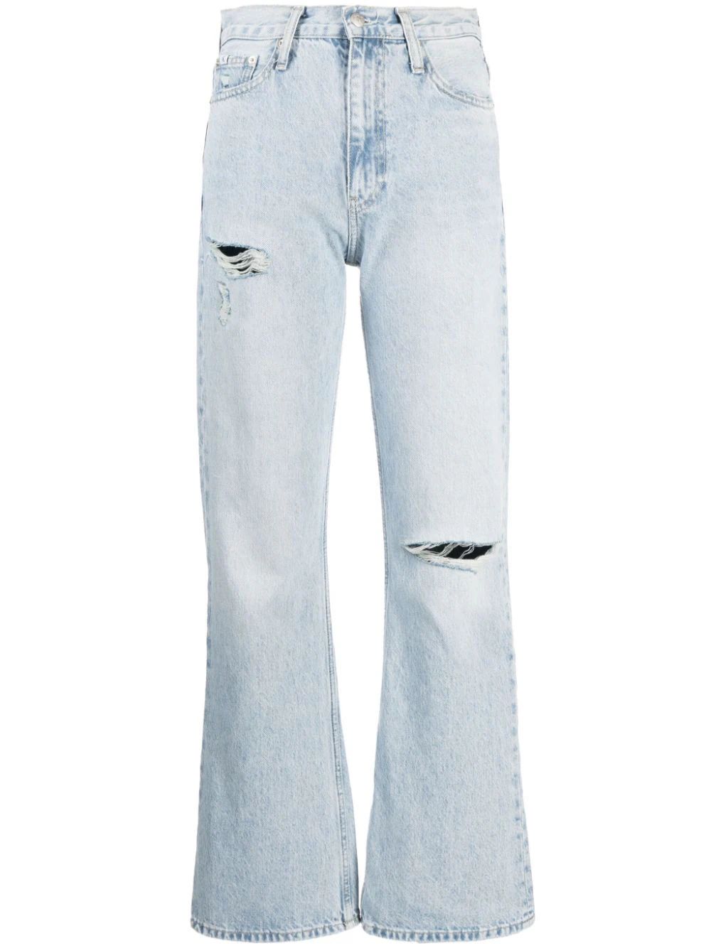 Calvin Klein Jeans ripped-detail Bootcut Jeans - Farfetch | Farfetch Global