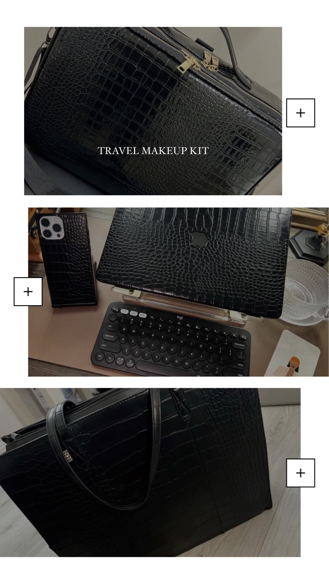 Obsessed with CROC PRINT for at home office & travel. 

✨🖤 IG @amberbeautyartistry

.
.
.
 

#LTKhome #LTKtravel #LTKbeauty