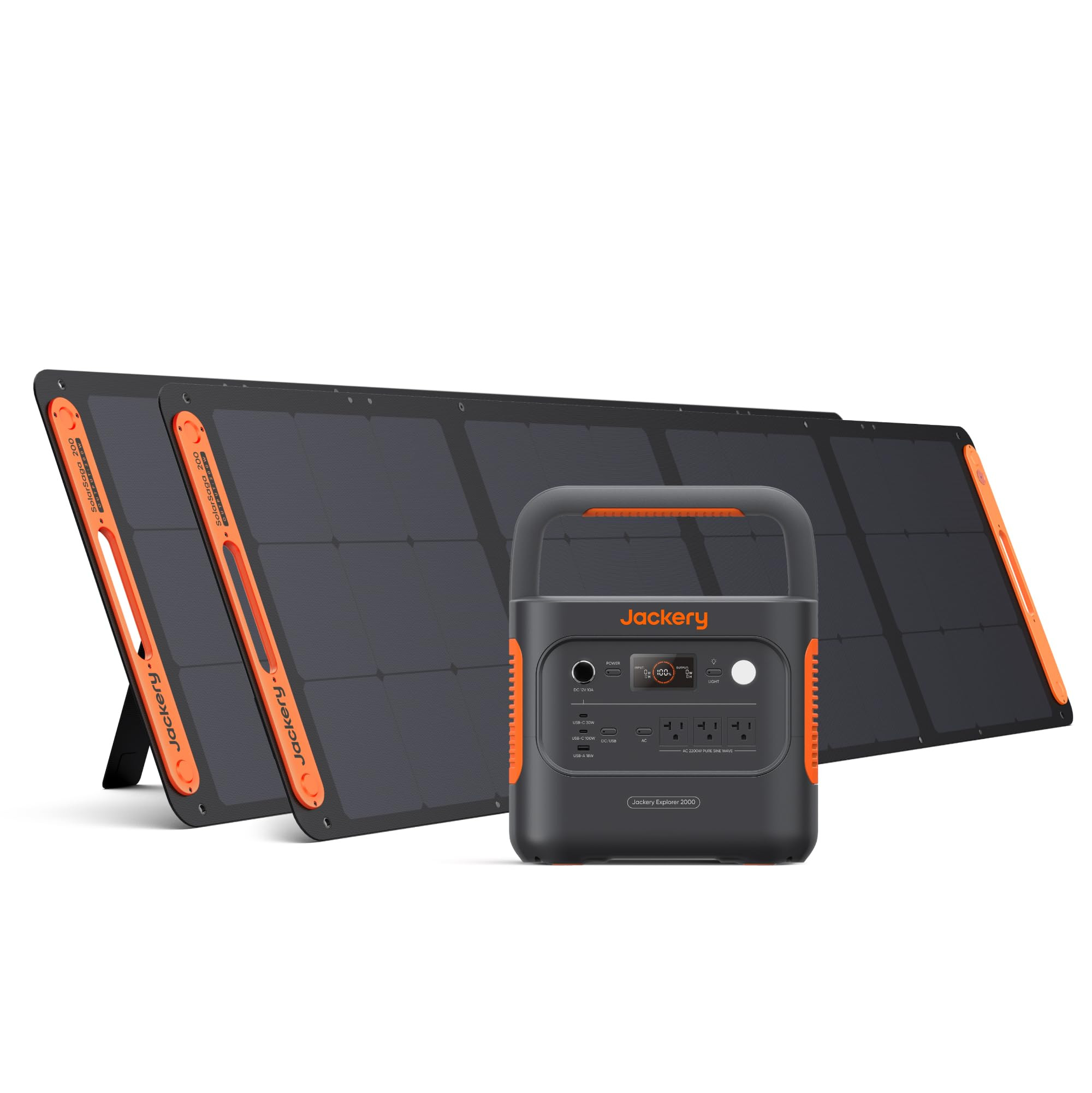 Jackery Solar Generator 2000 v2 with 2x200W Solar Panels, 2042Wh/2200W LiFePo4 Portable Power Sta... | Amazon (US)