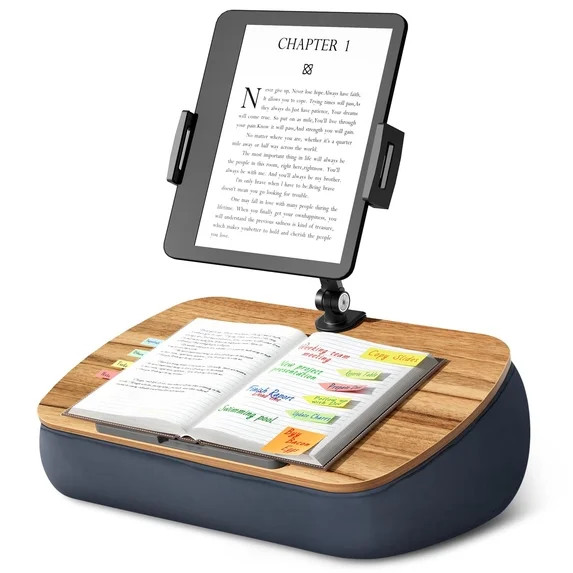 3-in-1 Lap Cozy Pillow Stand with Snack Bowl, 360° Adjustable Tablet Holder for Kindle iPad Phon... | Walmart (US)