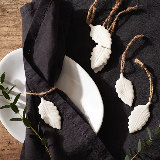Ceramic Leaves – Set of 6 | The White Company (UK)