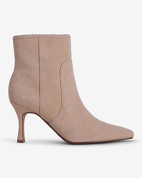 Suede Braided Ankle Booties | Express