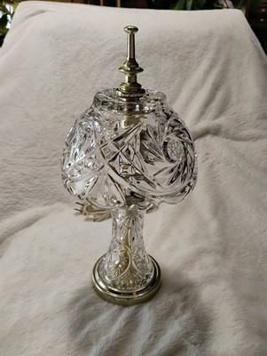 Vintage Cut Crystal Boudoir Table Lamp w/ Crystal Shade Brass Finish Working | eBay | eBay US