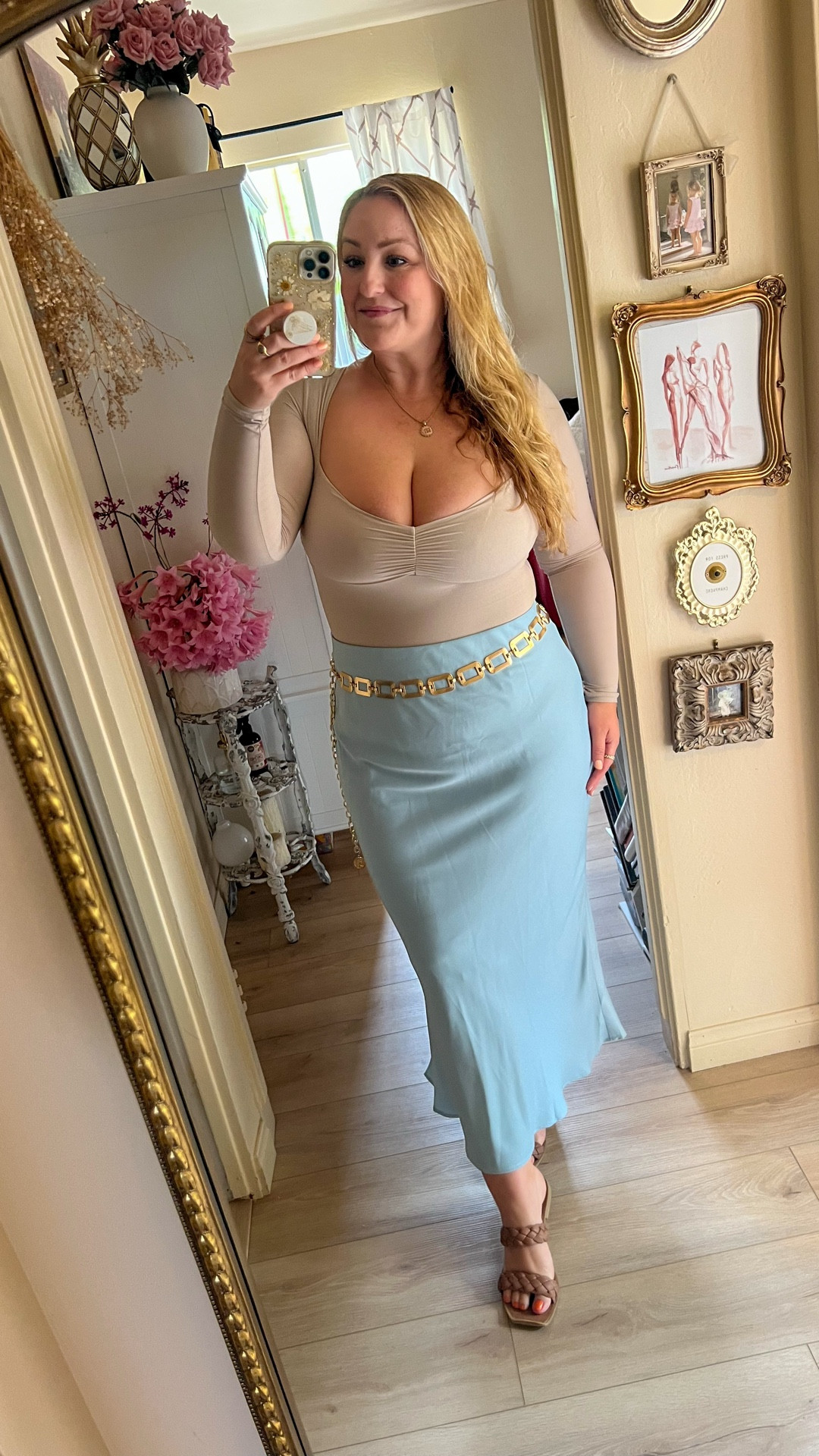 Amazon outfit for the win!
Inexpensive and very flattering. Skirt and bodysuit both come in multiple colors
Wearing size L in both 
The possibilities are endless with these. 
Bra not needed with bodysuit and skirt is so flattering no shapewear needed 

#LTKMidsize #LTKFindsUnder50 #LTKStyleTip