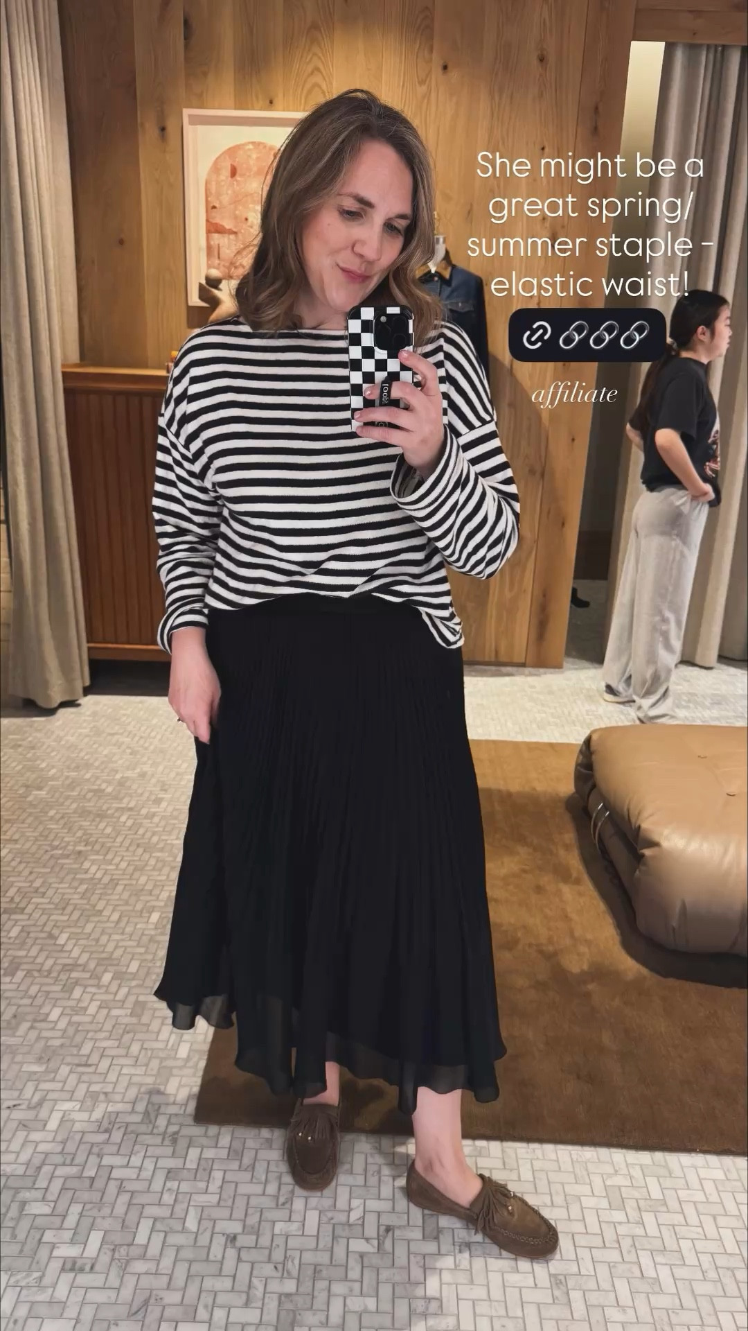 She might be a great spring/summer staple - elastic waist!  affiliate