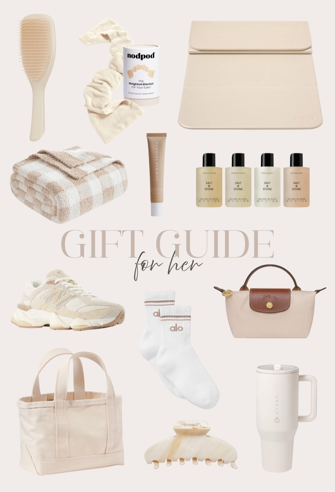 Gift guide for her! ❤️

Longchamp, salt and stone, personalized tote, hydrojug, alo yoga socks, cozy blanket, self care, wellness, nodpod, athletic shoes, summer Friday’s, beauty, LL bean, stakt, yoga mat, cosmetics, luxe, tangle teezer, neutral gifts, emi jay, fragrance, fancythingsblog

#LTKHoliday #LTKGiftGuide #LTKBeauty