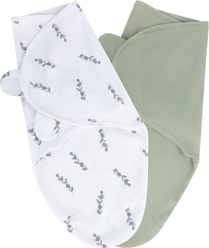 Ely's & Co. Adjustable Swaddle Blanket Infant Baby Wrap 2 Pack (Sage, 0-3 Months) | Amazon (US)
