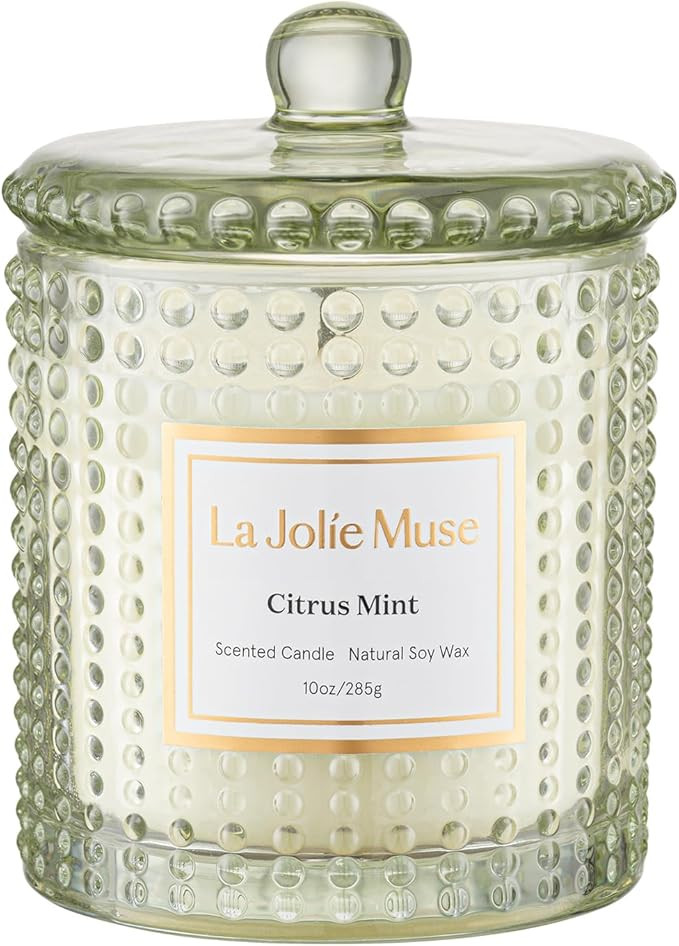 LA JOLIE MUSE Citrus Mint Candle, Summer Candles for Home Scented, Luxury Eucalyptus Candles Gift... | Amazon (US)
