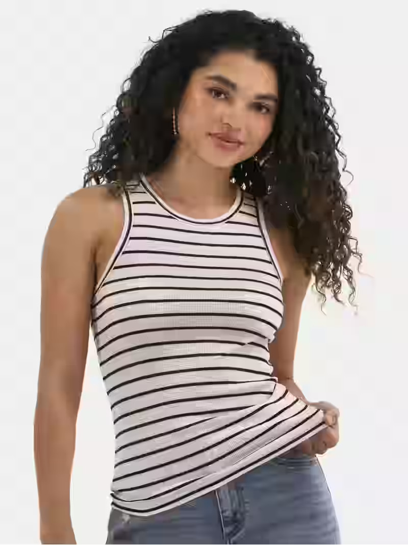 No Boundaries Ribbed High Neck Tank Top, Women's | Walmart (US)