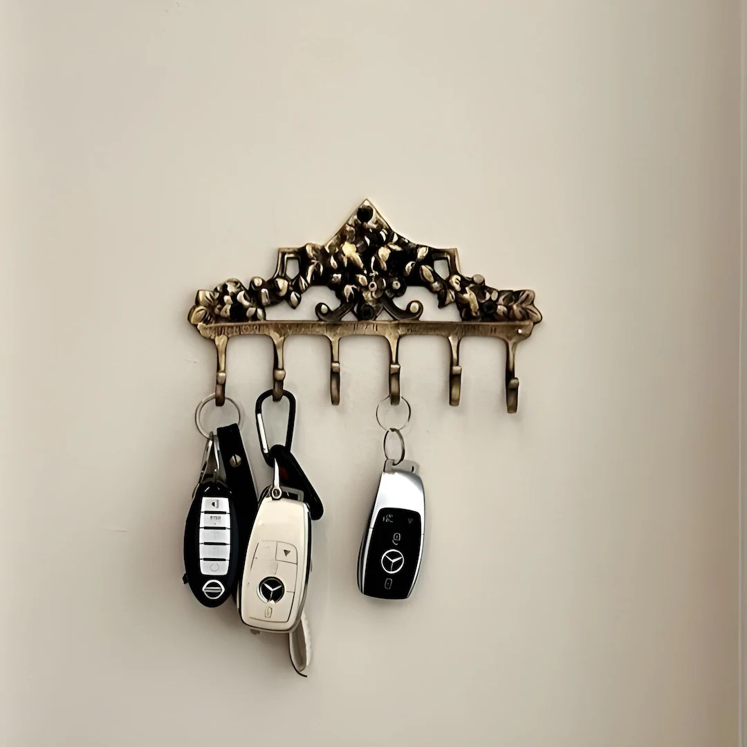 Antique Brass Victorian Floral Brass Hooks / Vintage Wall Hooks Hangers/ Boho Coat Hooks / Keys H... | Etsy (US)