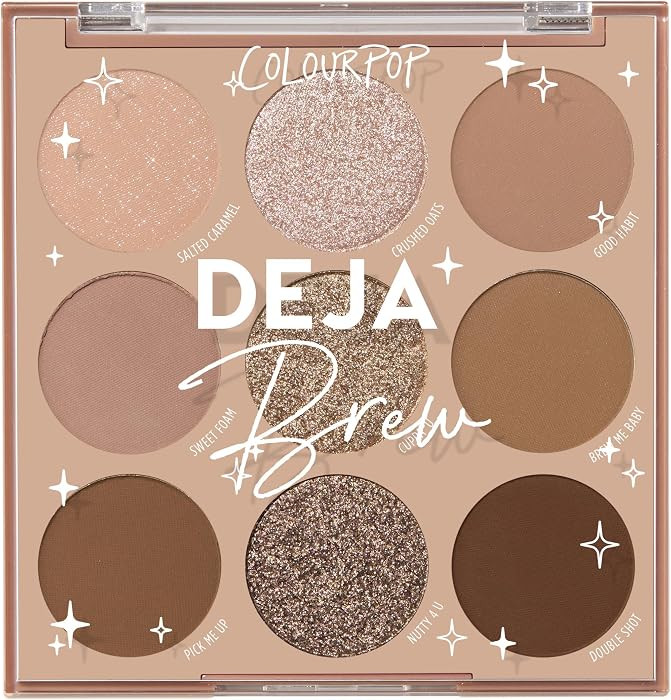 ColourPop Deja Brew Eyeshadow Palette - Cool-Toned Nude Eye Makeup Palette with Matte, Metallic a... | Amazon (US)