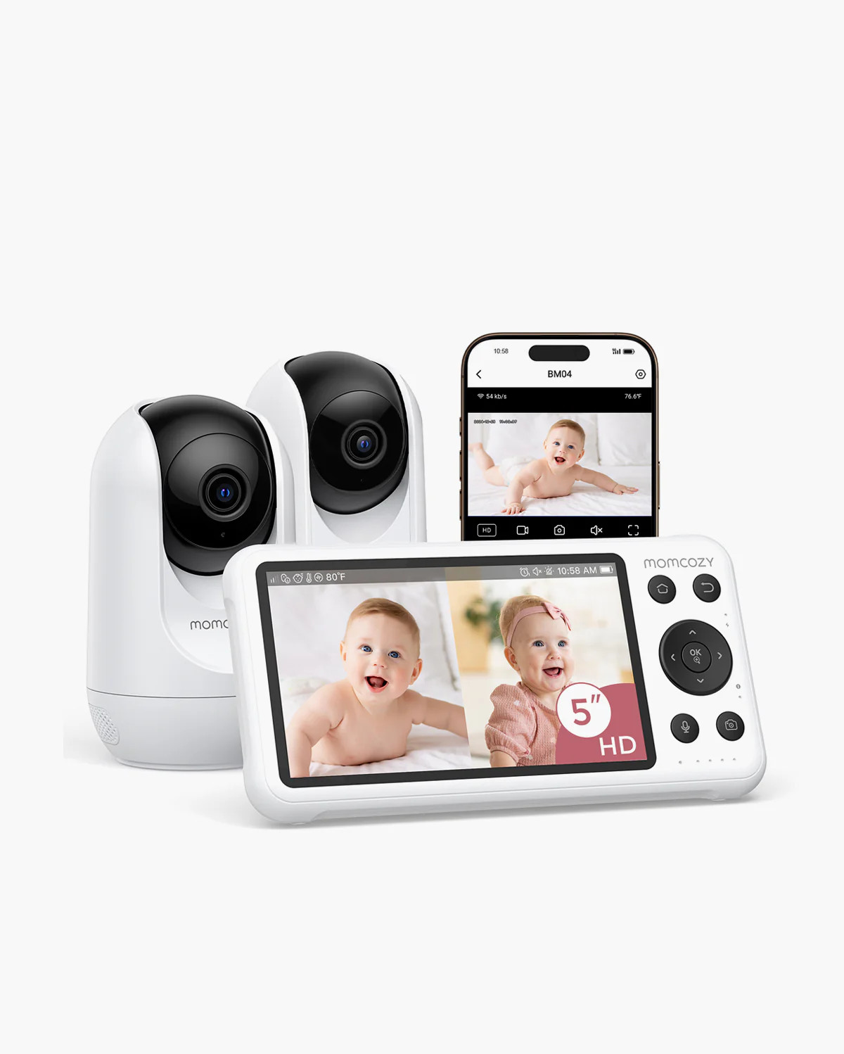 Momcozy 5-Inch Dual-mode Smart Baby Monitor with 2 Camera -BM04 | Momcozy US