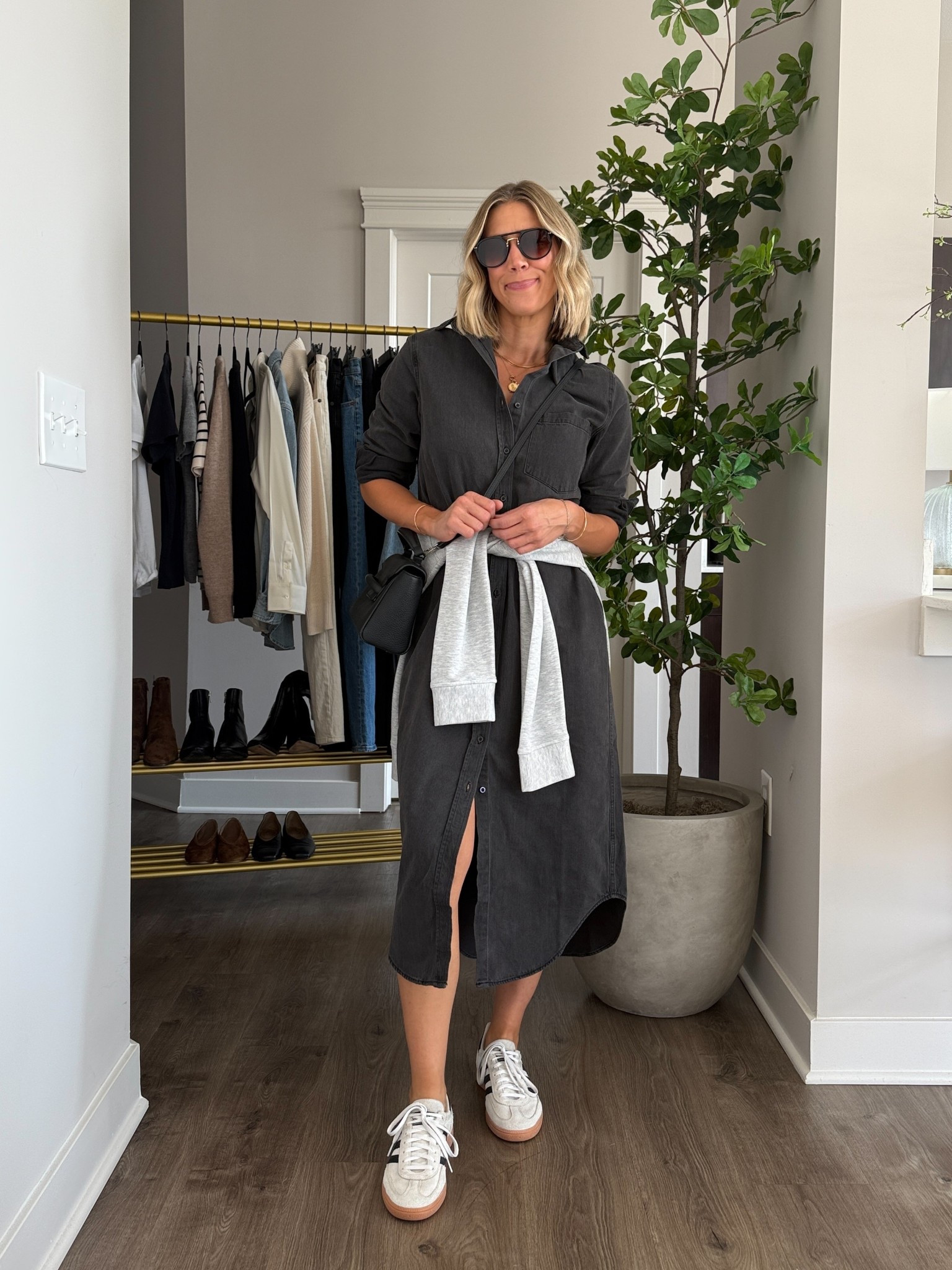 Wearing XS shirt dress, medium sweatshirt (sized up for oversized fit), sneakers tts

#LTKStyleTip #LTKFindsUnder100 #LTKOver40