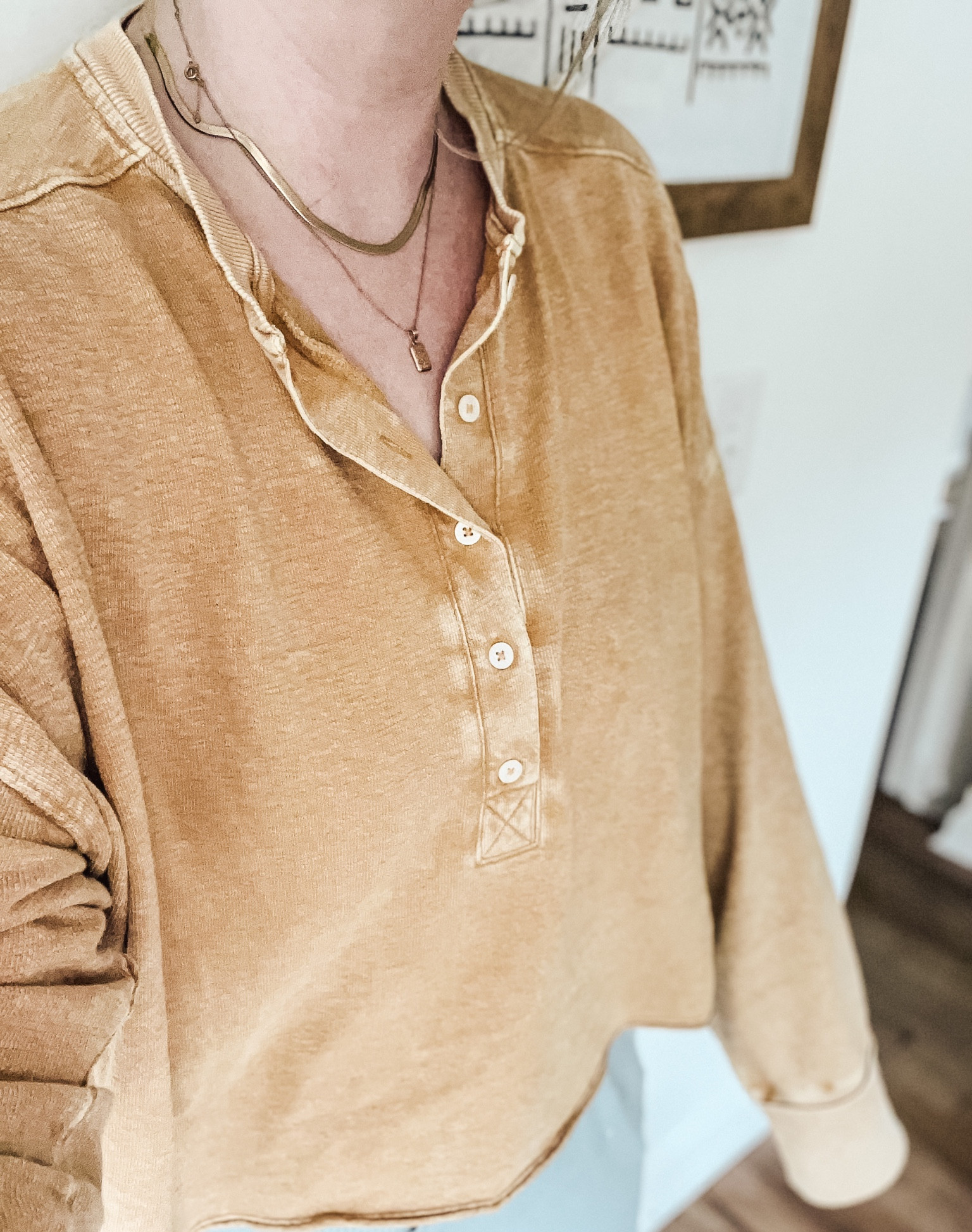 Cozy slightly cropped Henley. Wearing size XL for oversized look (typically L) 

#LTKunder50 #LTKCon #LTKSeasonal