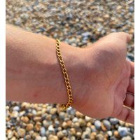 Gold Figaro Bracelet- Unisex 18K Plated Bracelet - Real Gold Men's Bracelet- Women's 4mm | Etsy (UK)