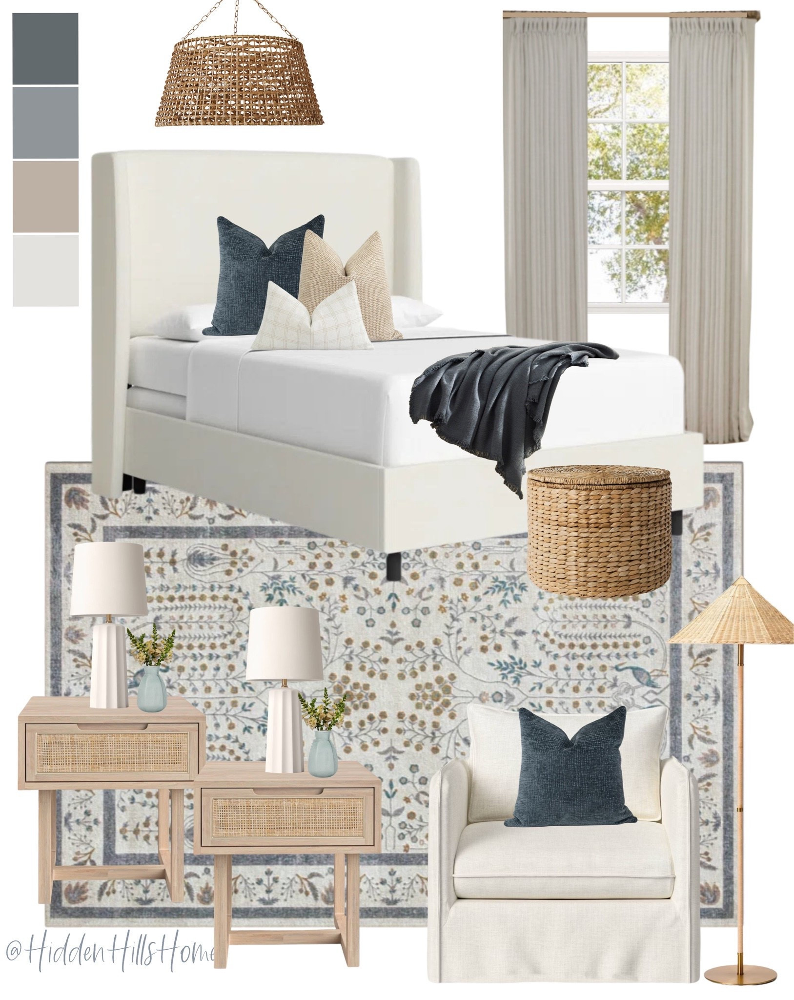 Coastal bedroom decor, bedroom mood board, home decor, bedding, blue and beige bedroom ideas, bedroom design #bedroom

#LTKHome #LTKSaleAlert