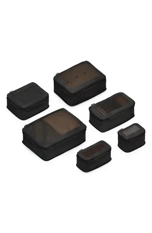 Monos Set of 6 Mesh Packing Cubes in Black at Nordstrom | Nordstrom