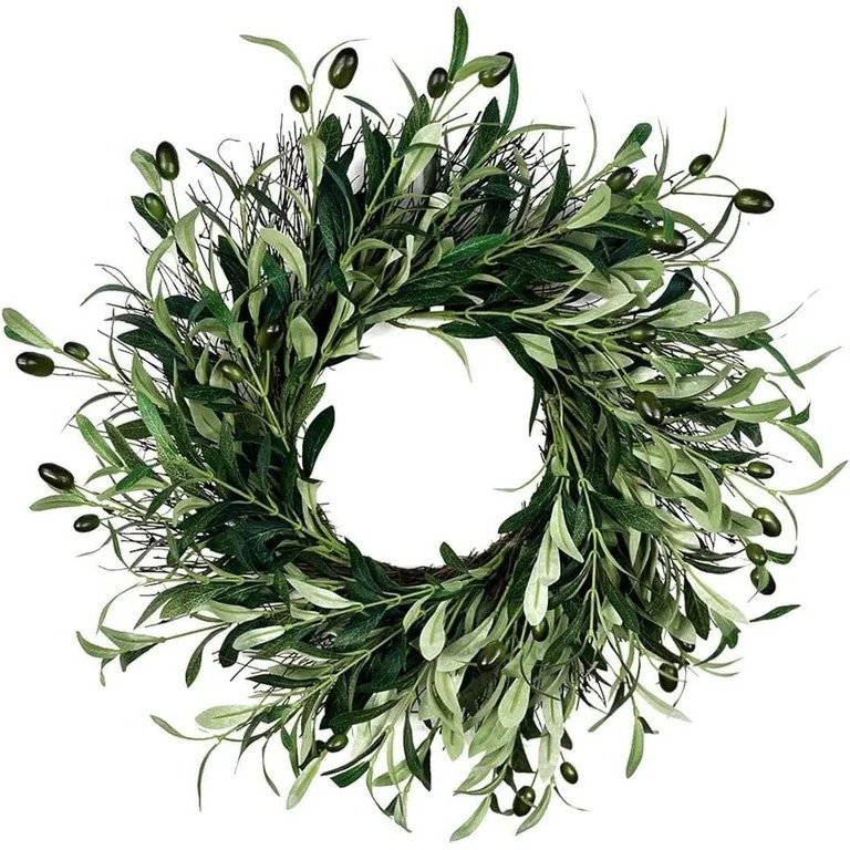 Spring Wreaths Artificial Green Olive Wreath for Front Door Easter Decoration Hanging Decorations... | Walmart (US)
